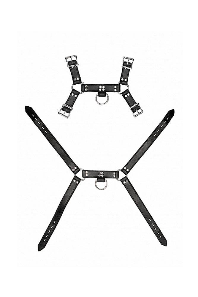 Shots Toys - Pain - Leather Male Chest Harness - Black - Stag Shop