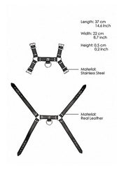 Shots Toys - Pain - Leather Male Chest Harness - Black - Stag Shop
