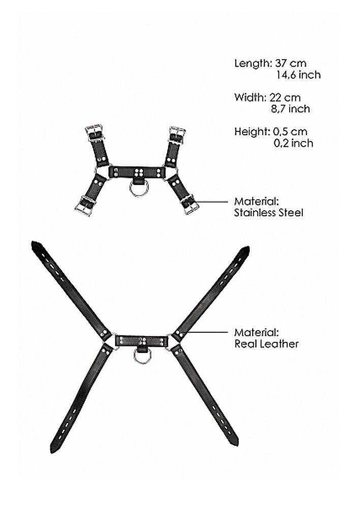 Shots Toys - Pain - Leather Male Chest Harness - Black - Stag Shop