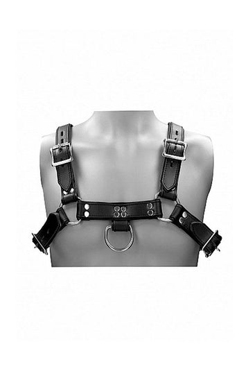 Shots Toys - Pain - Leather Male Chest Harness - Black - Stag Shop