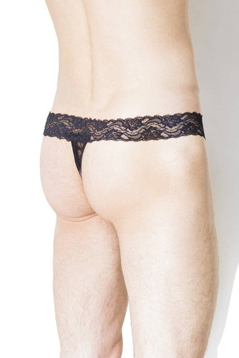 Coquette - S5084 - Men's Lace Thong - Black - Stag Shop