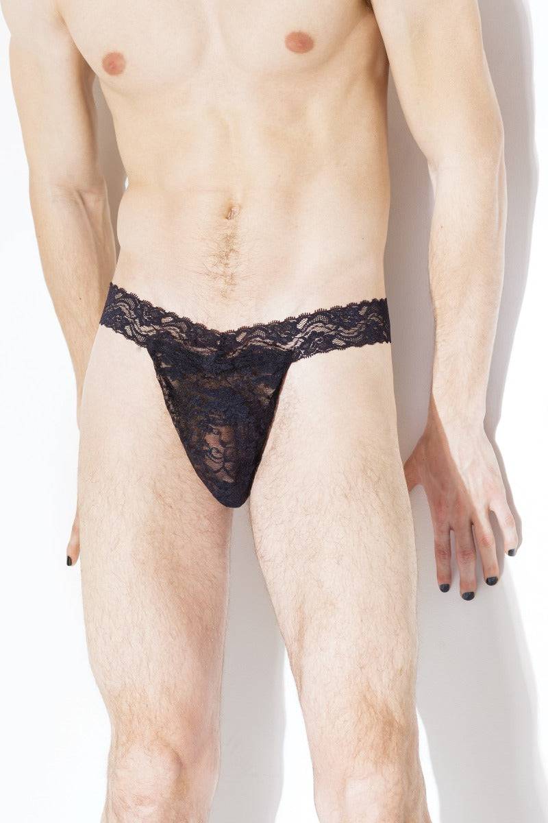 Coquette - S5084 - Men's Lace Thong - Black - Stag Shop