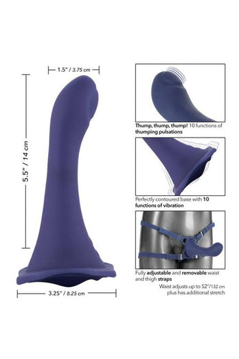 Cal Exotics - Her Royal Harness - ME2 Thumper Strap-On - Blue - Stag Shop