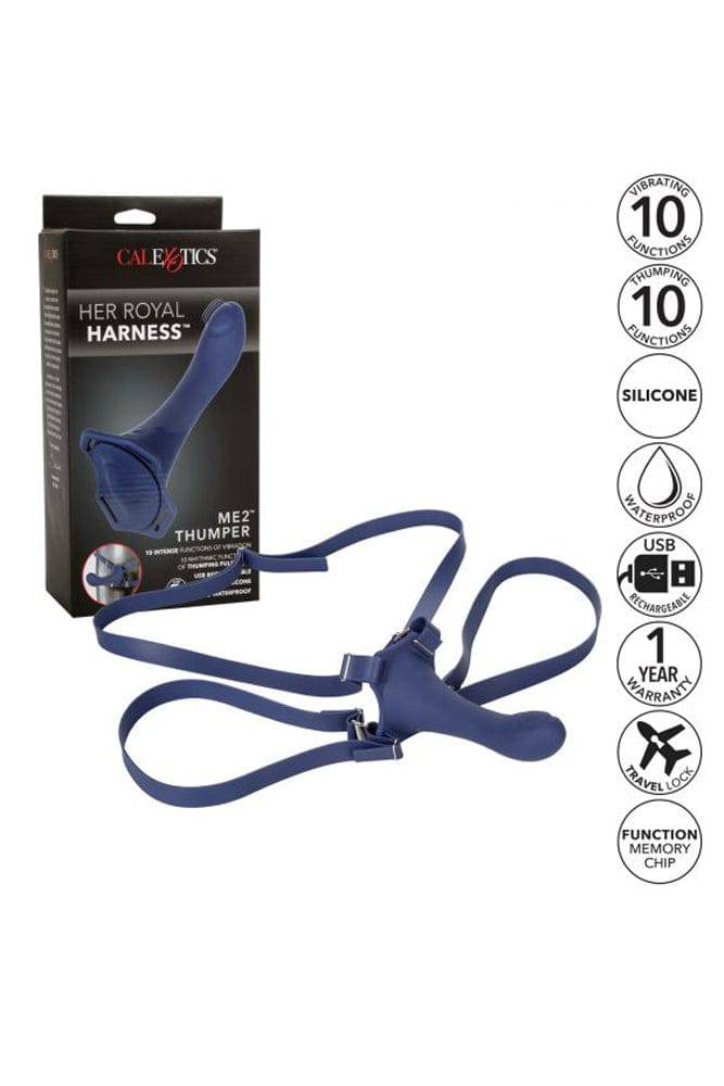 Cal Exotics - Her Royal Harness - ME2 Thumper Strap-On - Blue - Stag Shop