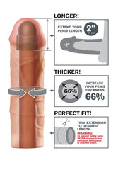Pipedream - Fantasy X-tensions - Mega 2 Inch Penis Extension - Beige - Stag Shop