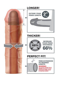 Thumbnail for Pipedream - Fantasy X-tensions - Mega 2 Inch Penis Extension - Beige - Stag Shop