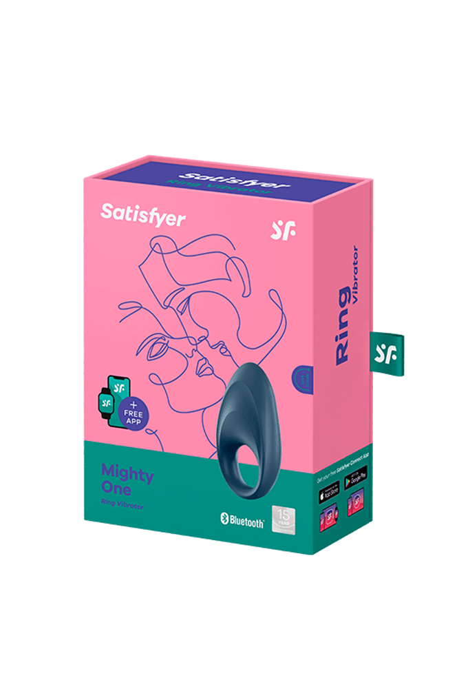 Satisfyer - Mighty One Bluetooth Cock Ring - Navy - Stag Shop