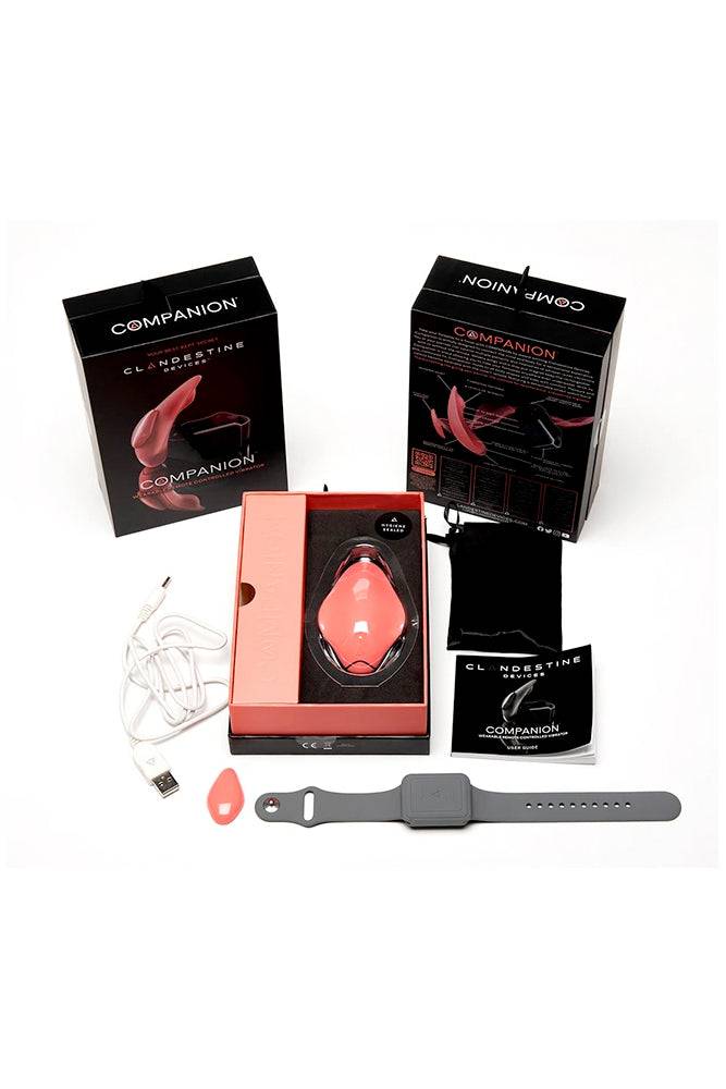 Clandestine - Companion Wearable Remote Control Panty Vibrator - Coral - Stag Shop