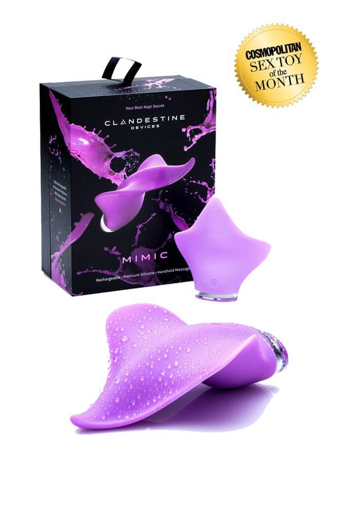 Clandestine - Luxury Rechargeable MIMIC Lay-On Vibrator - Lilac - Stag Shop