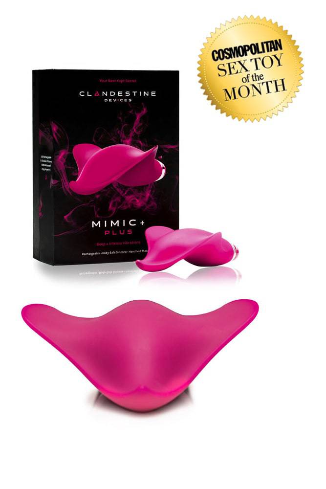 Clandestine - Luxury Rechargeable MIMIC Lay-On Vibrator - Magenta - Stag Shop