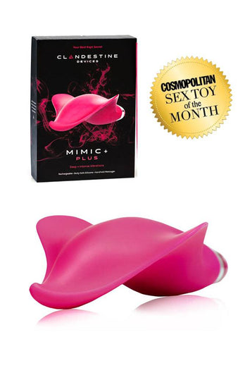 Clandestine - Luxury Rechargeable MIMIC Lay-On Vibrator - Magenta - Stag Shop