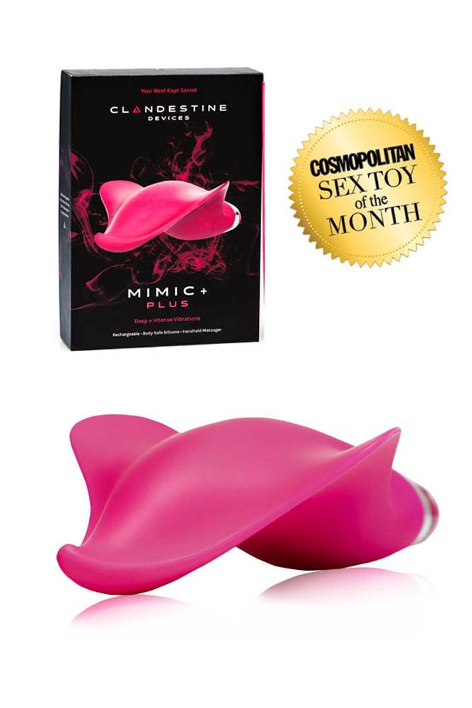 Clandestine - Luxury Rechargeable MIMIC Lay-On Vibrator - Magenta - Stag Shop