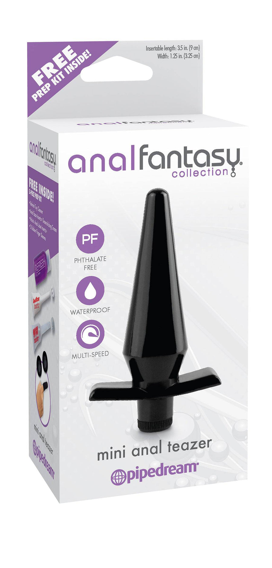 Pipedream - Anal Fantasy - Mini Anal Teazer Vibrating Butt Plug - Black - Stag Shop