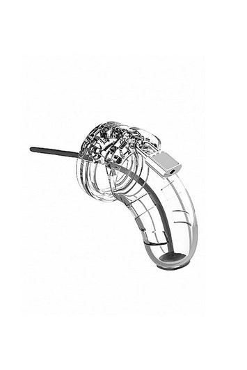 ManCage by Shots Toys - Model 16 Cock Cage & Plug - 4.5 Inch - Clear - Stag Shop