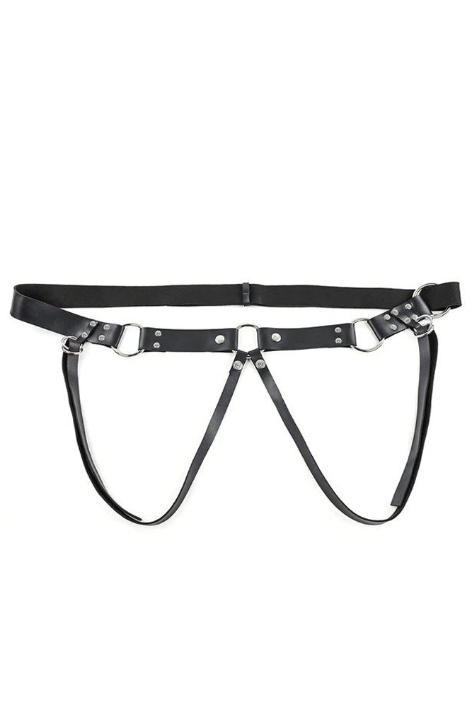 Sportsheets - Montero -  Unisex Adjustable Strap On Harness - Black/Silver - Stag Shop