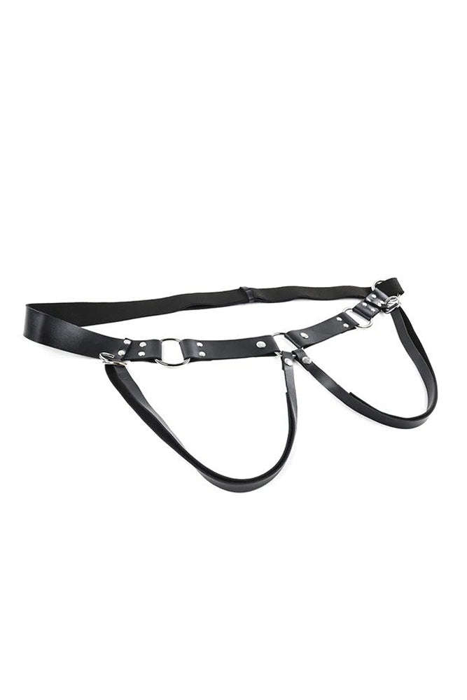 Sportsheets - Montero -  Unisex Adjustable Strap On Harness - Black/Silver - Stag Shop