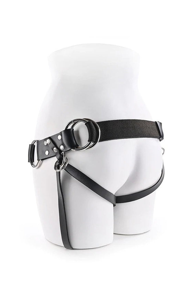 Sportsheets - Montero -  Unisex Adjustable Strap On Harness - Black/Silver - Stag Shop