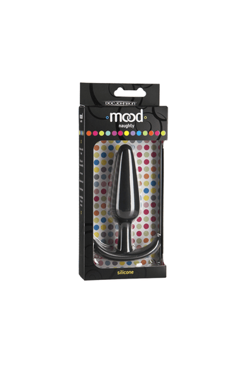 Doc Johnson - Mood - Naughty 1 Silicone Butt Plug - Black - Assorted Sizes - Stag Shop