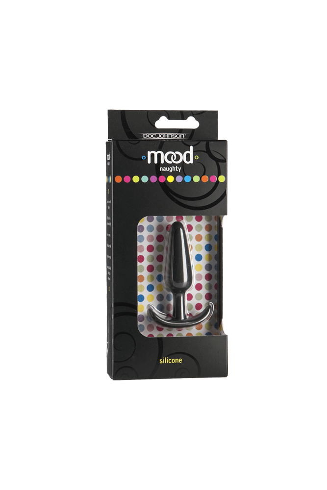 Doc Johnson - Mood - Naughty 1 Silicone Butt Plug - Black - Assorted Sizes - Stag Shop