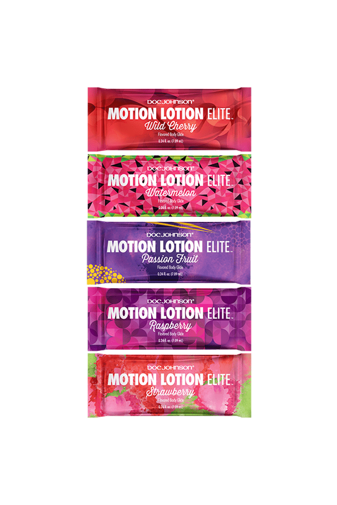 Doc Johnson - Motion Lotion Elite Flavoured Lubricant - Singles - Assorted - Stag Shop
