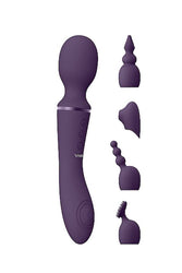 Shots Toys - VIVE - Nami Air Pulse Wave & Vibrating Wand - Purple - Stag Shop