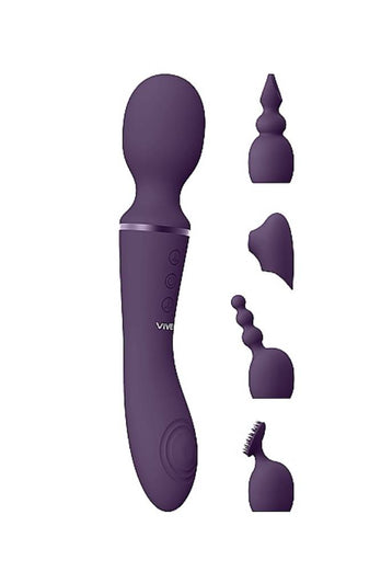 Shots Toys - VIVE - Nami Air Pulse Wave & Vibrating Wand - Purple - Stag Shop