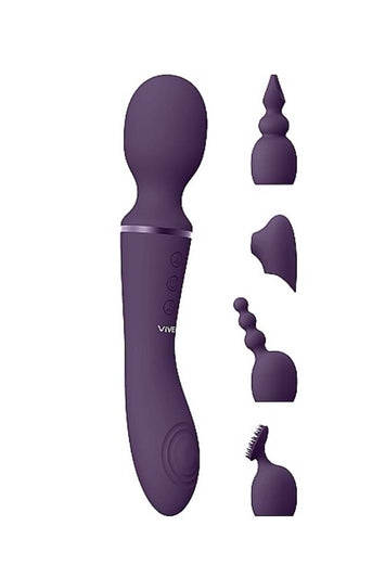 Shots Toys - VIVE - Nami Air Pulse Wave & Vibrating Wand - Purple - Stag Shop