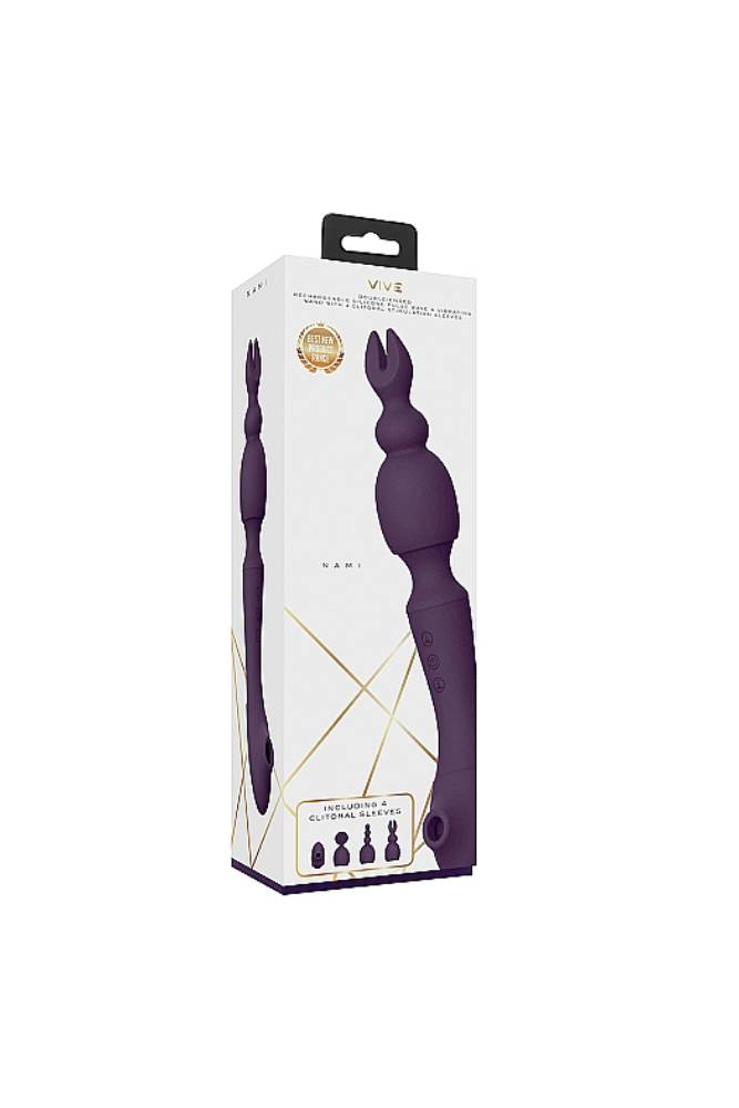 Shots Toys - VIVE - Nami Air Pulse Wave & Vibrating Wand - Purple - Stag Shop