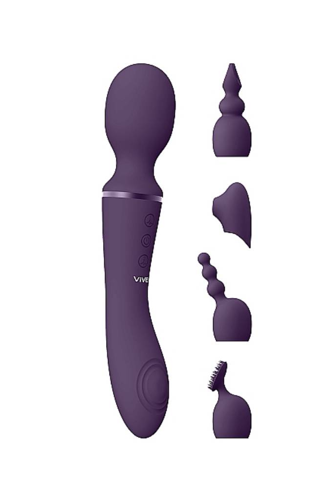 Shots Toys - VIVE - Nami Air Pulse Wave & Vibrating Wand - Purple - Stag Shop