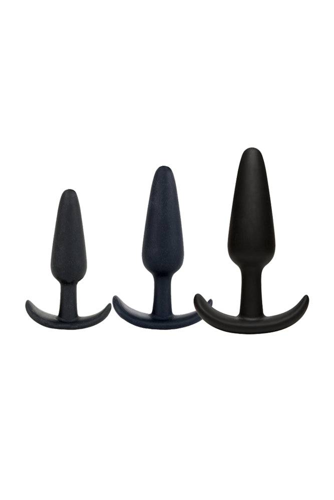 Doc Johnson - Mood - Naughty 1 Silicone Butt Plug - Black - Assorted Sizes - Stag Shop
