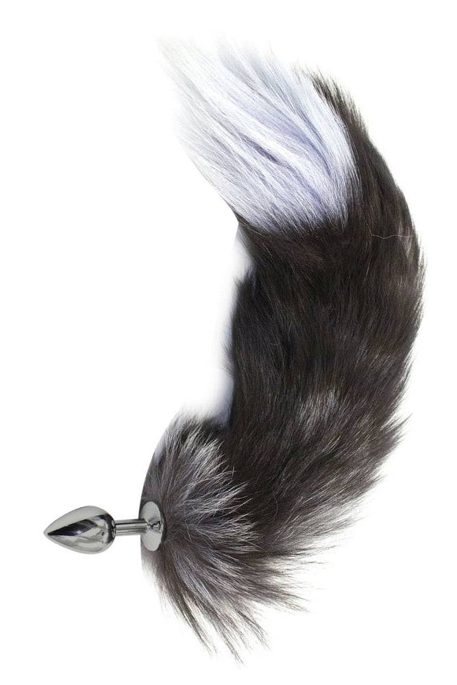 Nobu - Fetish Steel Anal Tail Plug - Medium - Black/White - Stag Shop