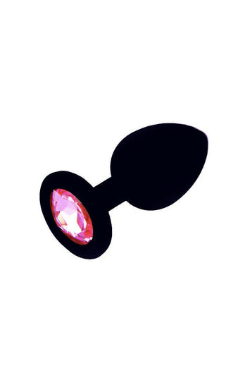 Nobu - FC3 Silicone Plug with Jewel - Large - Black - Stag Shop