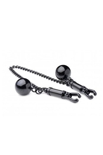 XR Brands - Mistress by Isabella Sinclaire - Nipple Clamps w/ Ball Weights & Chain - Stag Shop