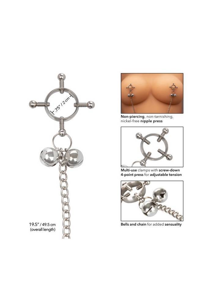 Cal Exotics - Nipple Grips - 4 Point Nipple Press - Bells - Stag Shop