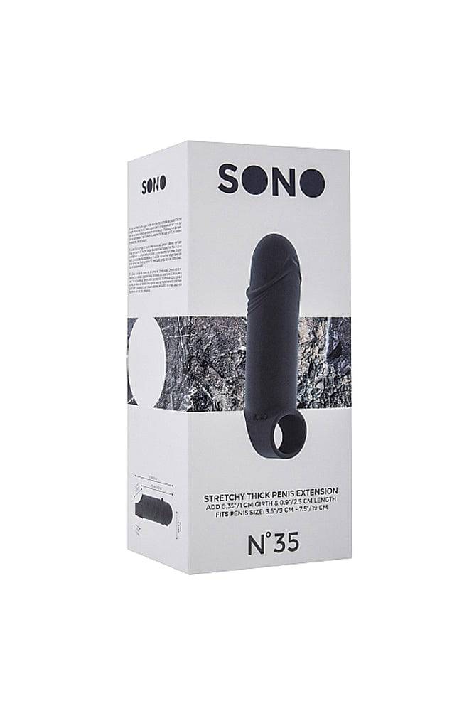 Shots Toys - Sono - No.35 Stretchy Thick Penis Extension - Grey - Stag Shop