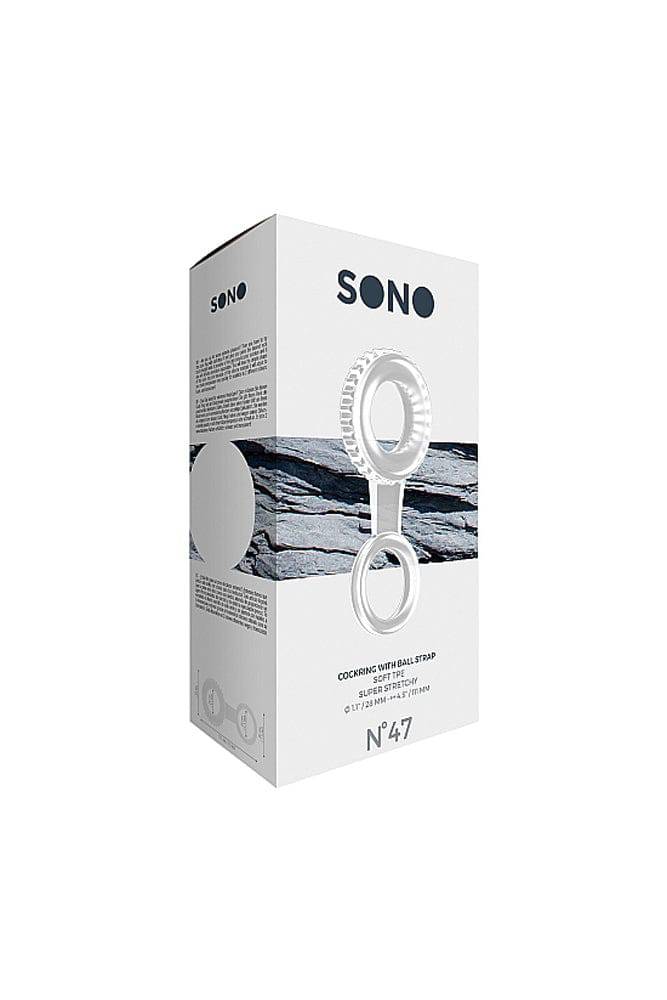 Shots Toys - Sono - No.47 Cockring & Ball Strap - Clear - Stag Shop