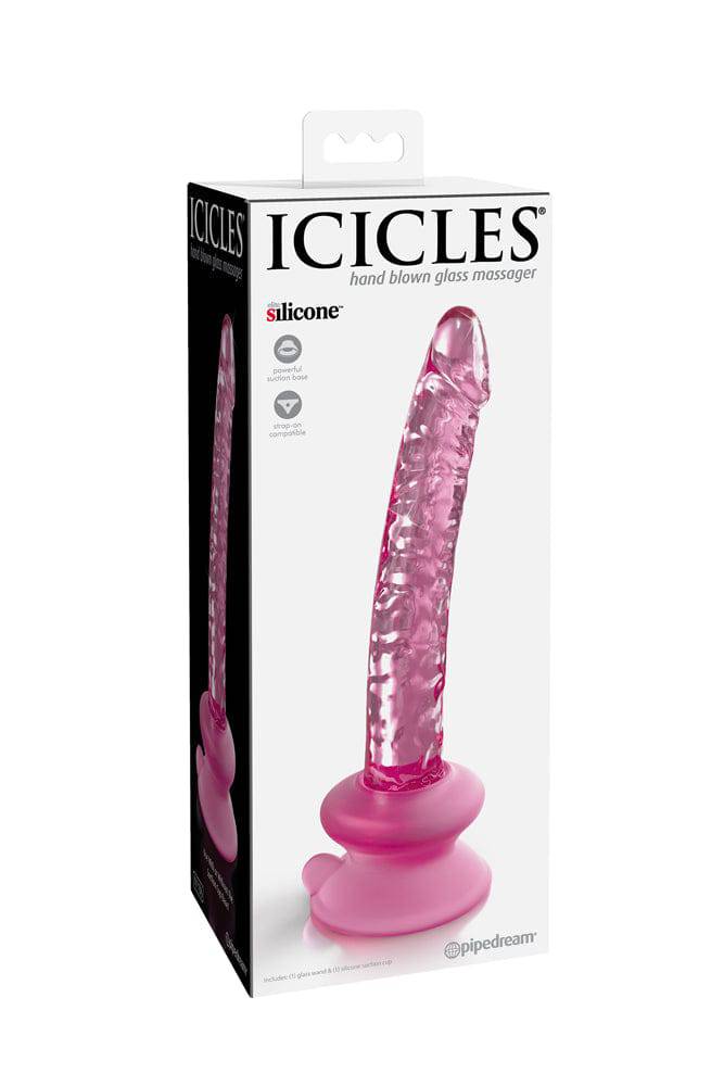 Pipedream - Icicles - No. 86 - Realistic Suction Cup Glass Dildo - Pink - Stag Shop
