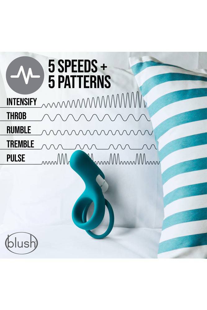 Blush Novelties - Noje - C2 Juniper Vibrating Cock Ring - Teal - Stag Shop