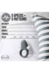 Blush Novelties - Noje - C1 Vibrating Cock Ring - Grey - Stag Shop