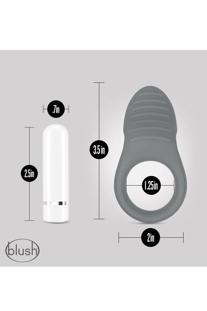 Blush Novelties - Noje - C1 Vibrating Cock Ring - Grey - Stag Shop