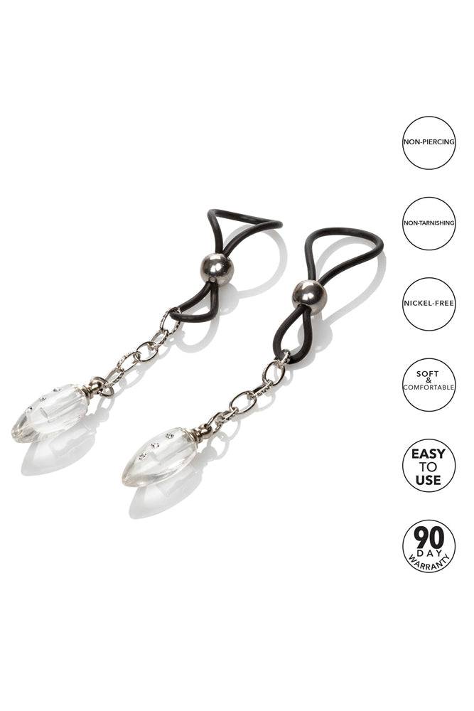 Cal Exotics - Nipple Play - Non-Piercing Nipple Jewelry - Crystal Teardrop - Stag Shop