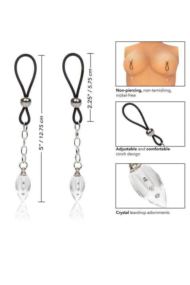 Cal Exotics - Nipple Play - Non-Piercing Nipple Jewelry - Crystal Teardrop - Stag Shop