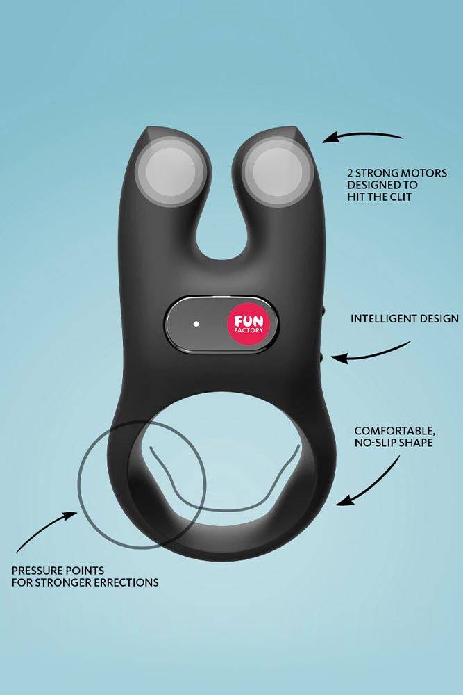 Fun Factory - NŌS Vibrating Cock Ring - Black - Stag Shop