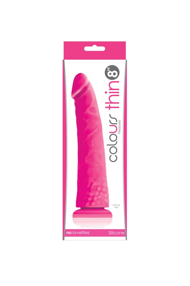 NS Novelties - Colours - 8 Inch Pleasures Thin Dildo - Pink - Stag Shop