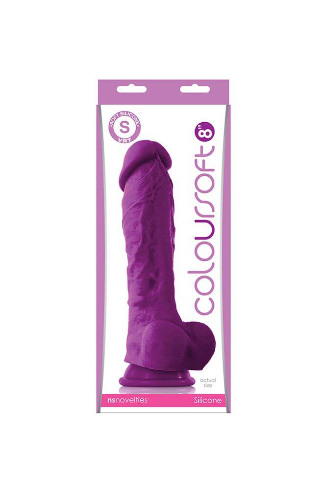 NS Novelties - Coloursoft - 8 Inch Soft Dildo - Purple - Stag Shop