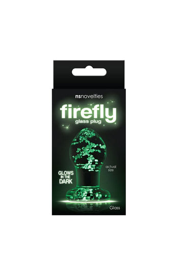NS Novelties - Firefly - Glass Butt Plug - Glow-In-The-Dark/Clear - Assorted Sizes - Stag Shop