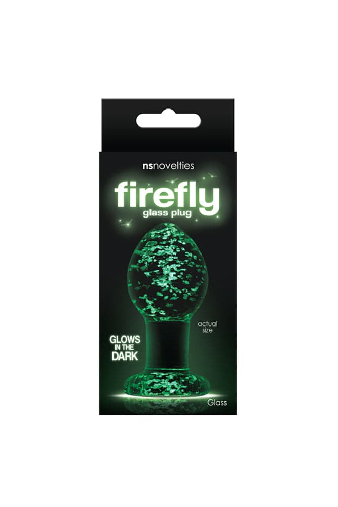 NS Novelties - Firefly - Glass Butt Plug - Glow-In-The-Dark/Clear - Assorted Sizes - Stag Shop
