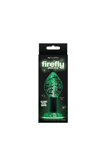 NS Novelties - Firefly - Glass Butt Plug - Glow-In-The-Dark/Clear - Assorted Sizes - Stag Shop