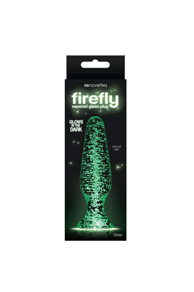 NS Novelties - Firefly - Glass Tapered Butt Plug - Glow-In-The-Dark/Clear - Stag Shop