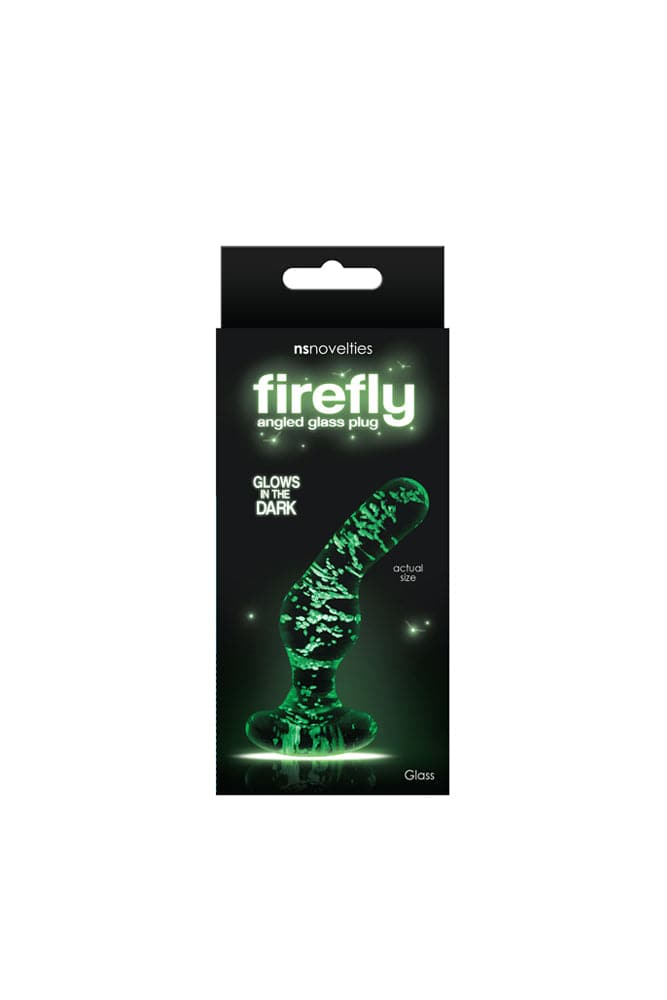 NS Novelties - Firefly - Glass Angled Butt Plug - Glow-In-The-Dark/Clear - Stag Shop
